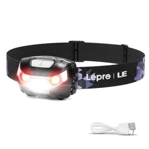 LE Stirnlampe LED Wiederaufladbar, Superhell Headlight für Angeln und Lagerndeskription Erwachsene, IPX4 Wasserdichte un
