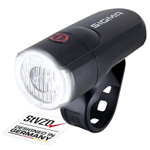 Sigma Aura 30 LED Fahrradlicht 30 Lux | StVZO | Batteriebetrieb | Zwei Leuchtmodi | Für Radfahrer | Ideal für Nachtund W