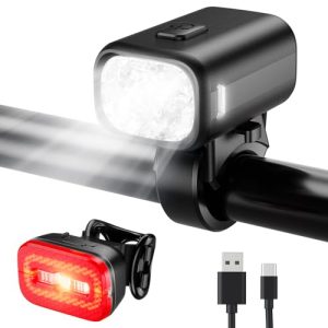 KCCYB Fahrradlicht Set für Nachtfahrten mit intelligentem Bremslicht und IPX5 Wasserdichtkeit