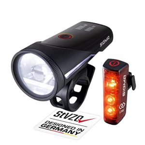 SIGMA Fahrradlicht Set Aura 100/Blaze Link (Silikonhalterung) | Automatische Lichtanpassung & Innovative Kopplungsfunkti