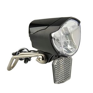 FISCHER Fahrrad Dynamo LED-Scheinwerfer 70 LUX | Ideal für Radfahrer | Dunkelheitserkanndes Standlicht FISCHER Fahrrad