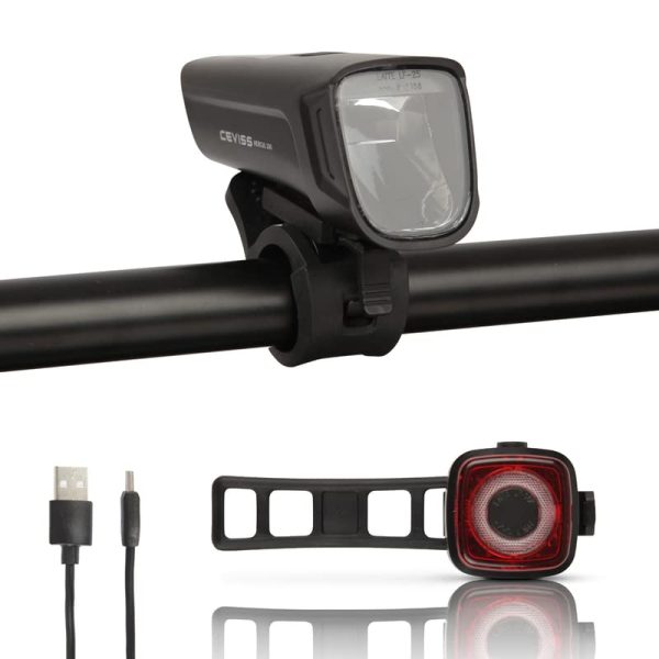 LED Premium Fahrradlicht Akku - 100/75/50 LUX - USB Wiederaufladbare Lampe Schwarz LED Premium Fahrradlicht USB - 100/7