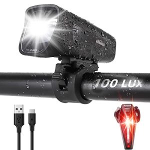 LED Fahrradlicht Set, StVZO Zugelassen Fahrradbeleuchtung, IPX5 Regenfest Fahrradlicht für Radfahren LED Fahrradlicht