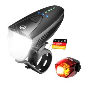 Toptrek Fahrradlicht Set 100LUX StVZO Zugelassen USB Aufladbar Vorne Frontlicht & Rücklicht Set