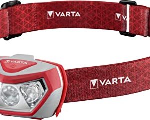 VARTA Outdoor Sports Stirnlampe LED H20 Pro, spritzwassergeschützt, drei Leuchtmodi und Dimmfunktion | VARTA Kopflampe