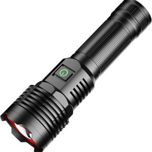 ASORT Extremweitschuss 3km LED-Taschenlampe, 30000Lumen, Type-C Aufladbar, Wasserdicht, für Campen und Wandern, 5 Lichtm