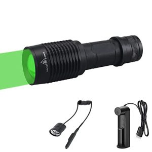 WESLITE Grün Licht Taschenlampe 1200 Lumen für Jagdaktivisten Mit Kabelschalter