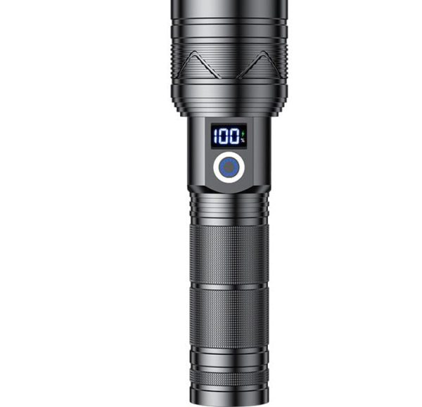Maxesla LED Aufladbare Taschenlampe XPH90 23000 Lux für Adventuren und Notfälle mitDigitalanzeige und 5 Lichtmodi