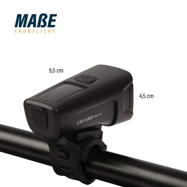 LED Premium Fahrradlicht Akku - 100/75/50 LUX - USB Wiederaufladbare Lampe Schwarz LED Premium Fahrradlicht USB - 100/7