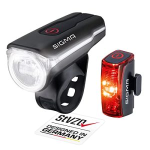 SIGMA AURA 60 und INFINITY StVZO LED Fahrradlicht | akkubetriebenes Vorderlicht und Rücklicht | spritzwassergeschützt