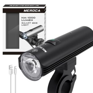 Monkey Home 1000 Lux Smart LED Fahrradscheinwerfer für Mountainbike, Auto On/Off, hohe Leistung mit 4500mAh Akku, IPX5 W