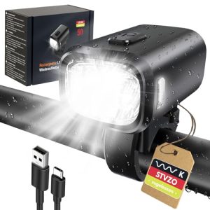 FORTRY Fahrradlicht Mit Bremsblinkfunktion, Radlicht LED für Radfahrer, IPX5 Wasserdicht Vorne und Rücklicht, USB Typ C