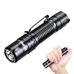 Wurkkos TD02 LED Taktische Taschenlampe - Extrem hell 2000 Lumen, USB C Aufladbar, IP68 Wasserdicht, 6 Modi, klein, für