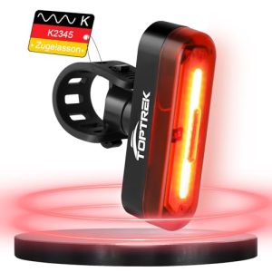 TopTrek Rücklicht Fahrrad Sichtweite 200 Metern | Fahrrad Rücklicht USB-C Aufladbar | Wasserdicht Fahrrad Rücklicht für