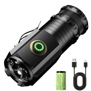 ASORT LED Taschenlampe Mini Extrem Hell, 5000 Lumen Aufladbar, IPX6 Wasserdicht, perfekt für Outdoor- und Notfall-Szenar