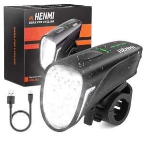 HENMI Auto Fahrradlicht Vorne, StVZO Zugelassen, USB Aufladbar mit 4 Beleuchtungsmodi