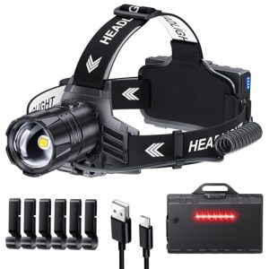 Glarylight Stirnlampe LED Wiederaufladbar, Superhell 120000 Lux, IPX7 Wasserdicht & 9000mAh AKKU für Outdoor & Campingak