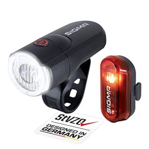 SIGMA Aura 30 & Curve | batteriebetriebenes Fahrradlicht Set | Werkzeuglose Montage & StVZO Zugelassen
