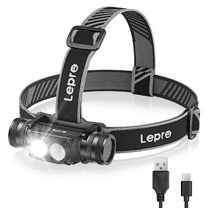 Kopflampe Lepro Aufladbar IP65 Superhell 1000 Lumen für Outdoor Aktivitäten [USB C-Kabel inkl.]