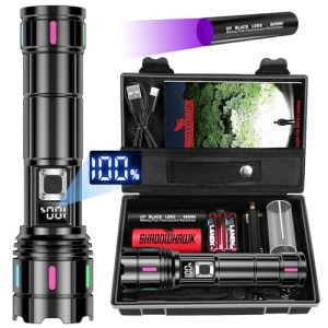 Shadowhawk Aufladbare Led Taschenlampe 500000 Lumen USB C für Outdoor-Adventurer | Shadowhawk XHM90.2 30W LED Taschenla