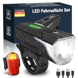 Gindoly LED Fahrradlicht Set für Kinder & Erwachsene - 100 LUX Fahrradlicht, 2000mAH USB Aufladbar, IPX4 Wasserdicht, St
