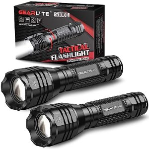 GEARLITE LED Taschenlampe Extrem Hell 4000 Lumen Batteriebetrieb für Outdoor und Notfall-Handlampe als Geschenk