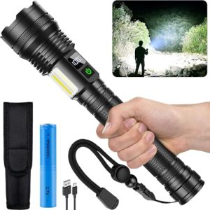 ASORT Wiederaufladbare Taschenlampe, Extrem Hell 990.000 Lumen für Home und Outdoor-Nutzer mit 10 Lichtmodi und IP67 Was