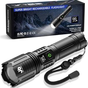 JAY-PARK LED Taschenlampe Aufladbar - Extrem Hell - Starke Taschenlampe für Camping und Wandern | JAY-PARK 1000000 Lume