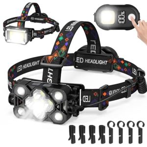MoKo LED Stirnlampe 30000 Lumen für Campen und Arbeiten mit IPX4 Bewegungsmelder und SOS