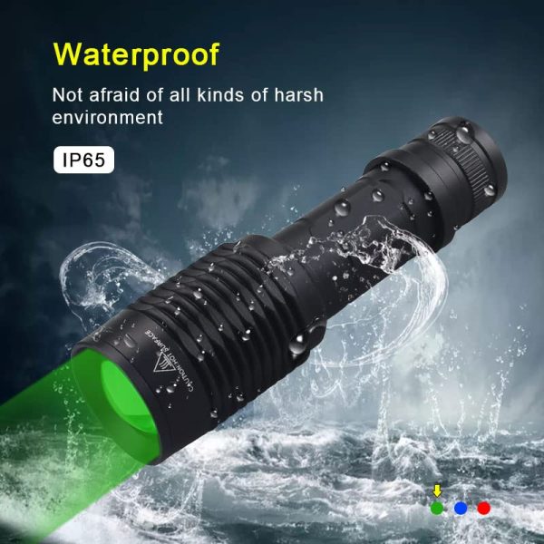 WESLITE Grün Licht Taschenlampe 1200 Lumen für Jagdaktivisten Mit Kabelschalter